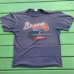 Atlanta Braves MLB NavyTee Shirt Size Large